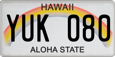 HI license plate YUK080
