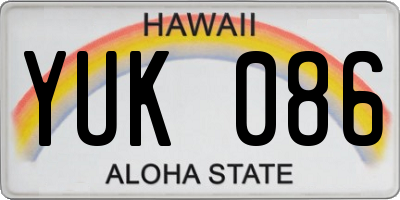 HI license plate YUK086