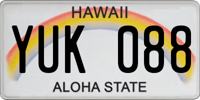 HI license plate YUK088