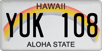 HI license plate YUK108