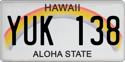 HI license plate YUK138