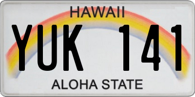 HI license plate YUK141
