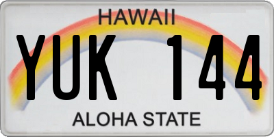 HI license plate YUK144