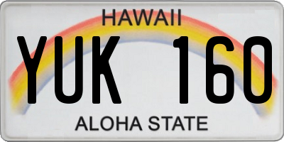 HI license plate YUK160
