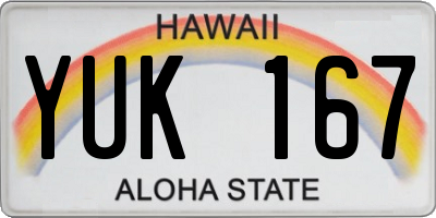 HI license plate YUK167