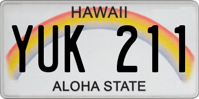 HI license plate YUK211