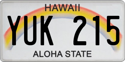 HI license plate YUK215