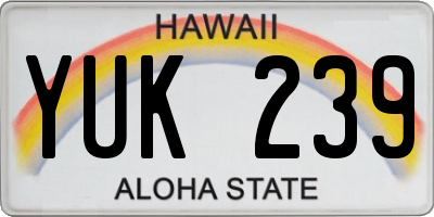 HI license plate YUK239