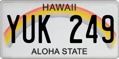 HI license plate YUK249