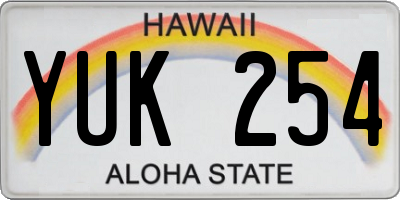 HI license plate YUK254