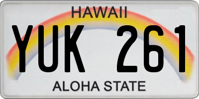 HI license plate YUK261