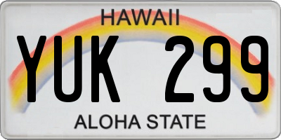 HI license plate YUK299