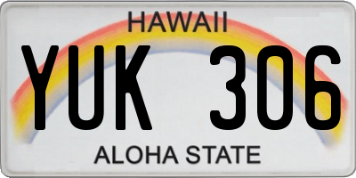 HI license plate YUK306