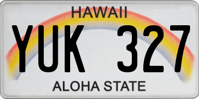 HI license plate YUK327