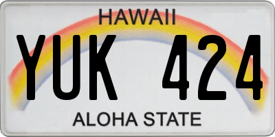 HI license plate YUK424