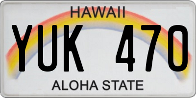 HI license plate YUK470