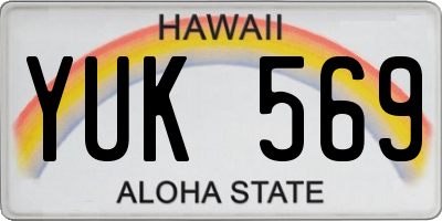 HI license plate YUK569