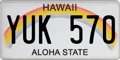HI license plate YUK570