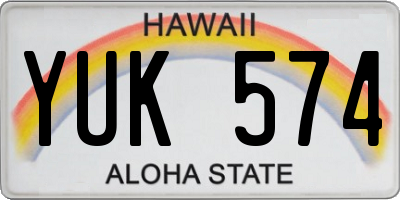 HI license plate YUK574