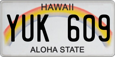 HI license plate YUK609