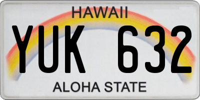 HI license plate YUK632