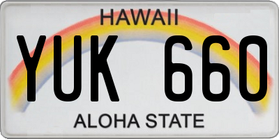 HI license plate YUK660