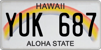 HI license plate YUK687