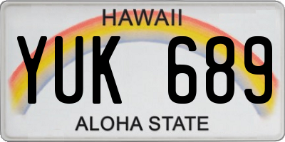 HI license plate YUK689