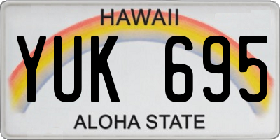 HI license plate YUK695