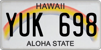 HI license plate YUK698
