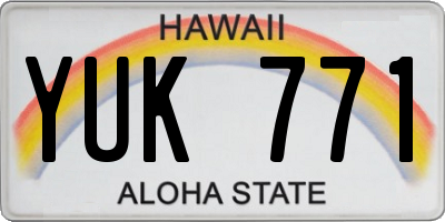 HI license plate YUK771