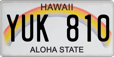 HI license plate YUK810