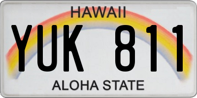 HI license plate YUK811
