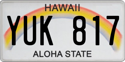 HI license plate YUK817