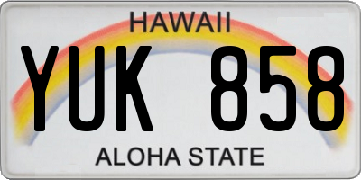 HI license plate YUK858