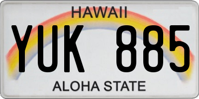 HI license plate YUK885