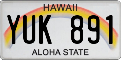 HI license plate YUK891