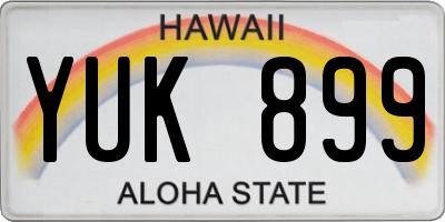 HI license plate YUK899