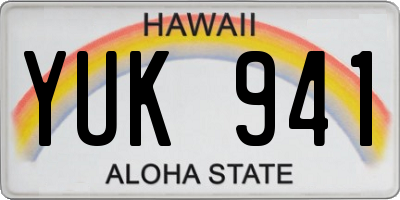 HI license plate YUK941