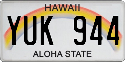 HI license plate YUK944