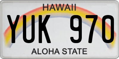HI license plate YUK970