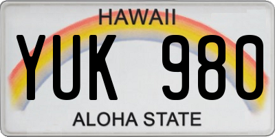 HI license plate YUK980