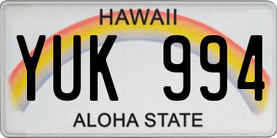HI license plate YUK994