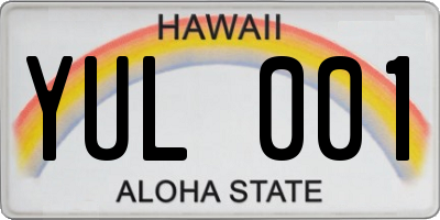 HI license plate YUL001