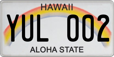 HI license plate YUL002