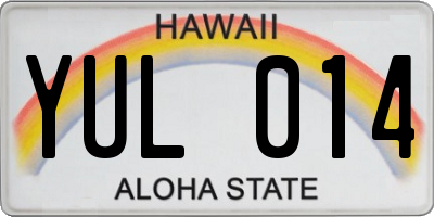 HI license plate YUL014