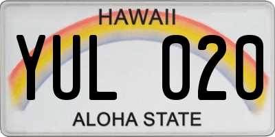 HI license plate YUL020