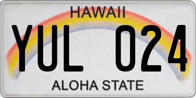 HI license plate YUL024