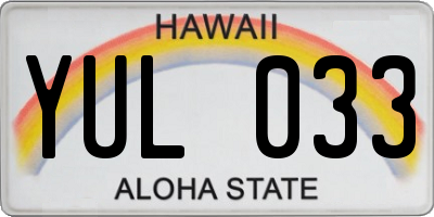 HI license plate YUL033