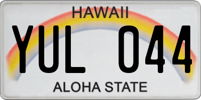 HI license plate YUL044